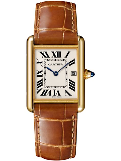 cartier leather watch mens|luxury leather watches.